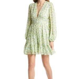 Vici Floral Long Sleeve Chiffon Long Sleeve Babydoll Dress Size XL